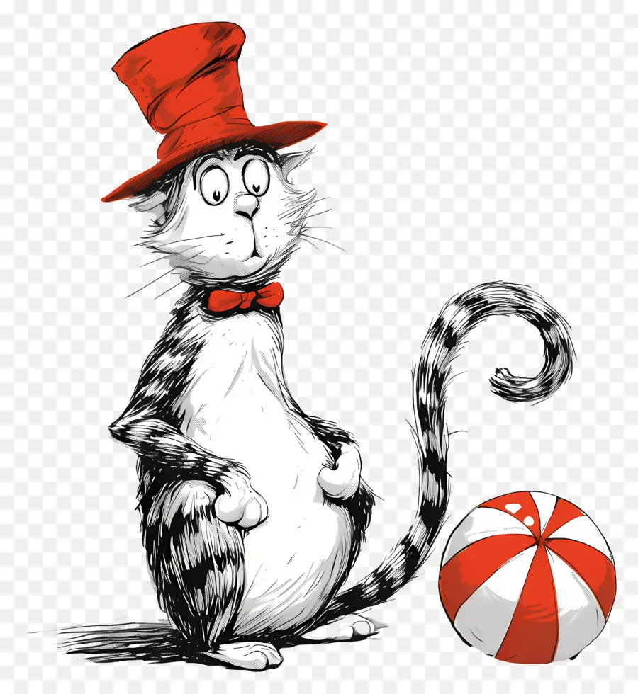 Doktor Seuss，Kırmızı şapkalı Ve Papyonlu Kedi PNG