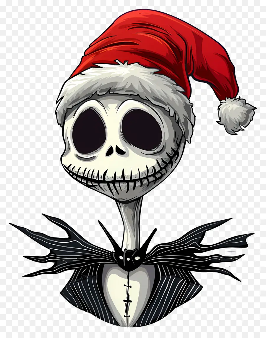 Jack Skellington，Noel Baba şapkası Iskeleti PNG