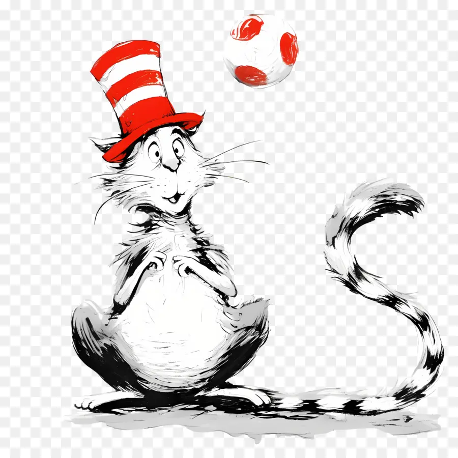 Doktor Seuss，Çizgili şapkalı Kedi PNG