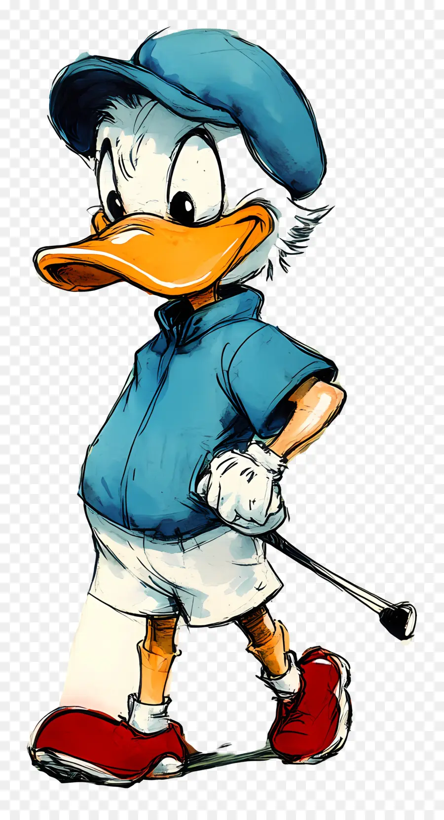 Donald Ördek，Golf Kıyafetli Ördek PNG