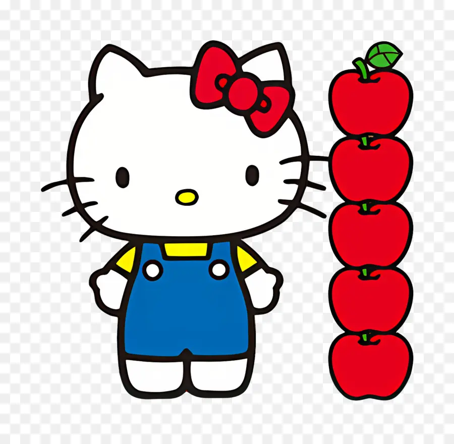 Merhaba Kedi，Hello Kitty Elmalı PNG