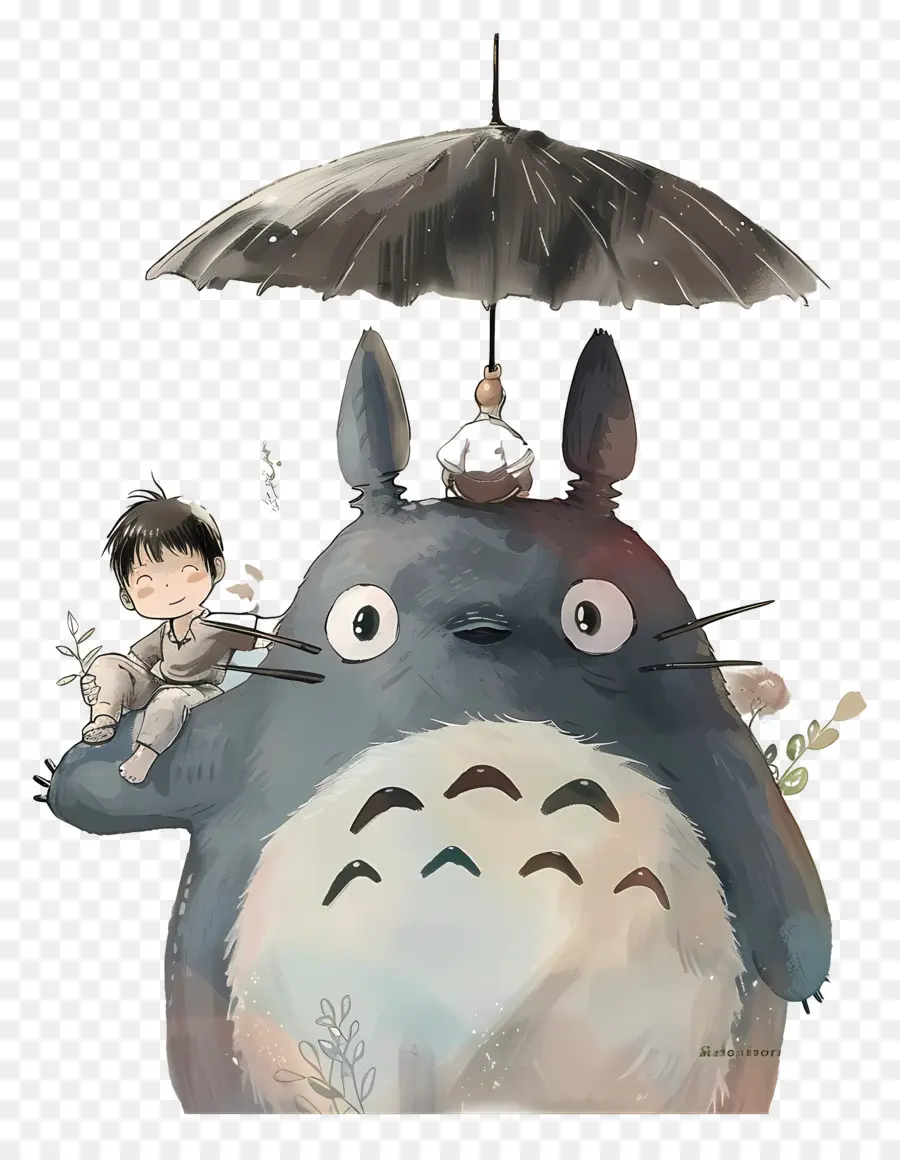 Totoro，Şemsiyeli Totoro PNG