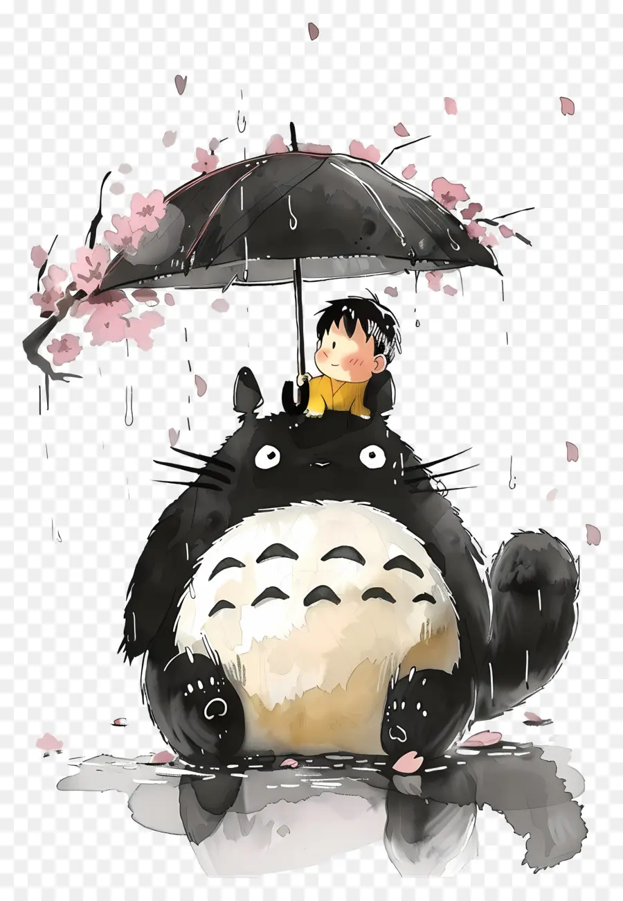 Totoro，Şemsiyeli Totoro PNG