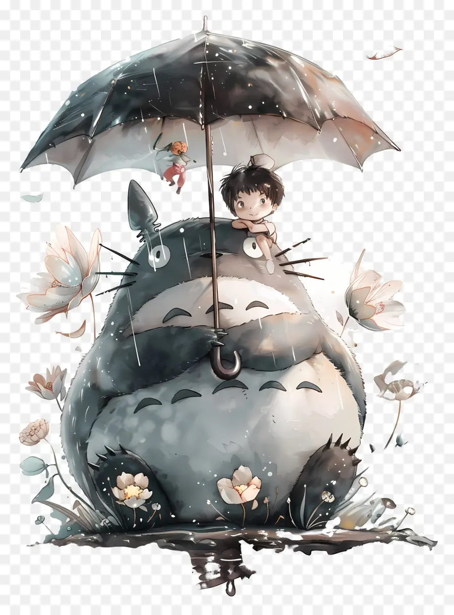 Totoro，Şemsiyeli Totoro PNG