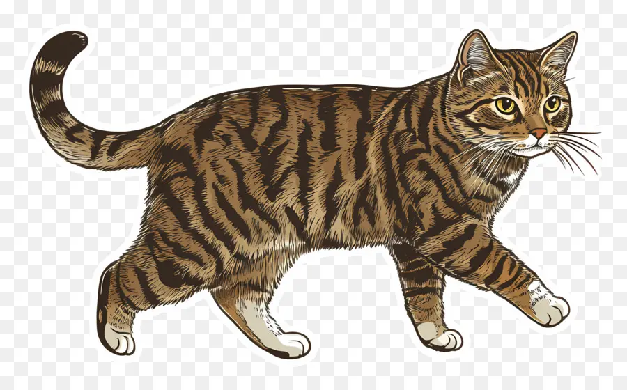 Kedi Yürüyüşü，Tekir Kedi PNG