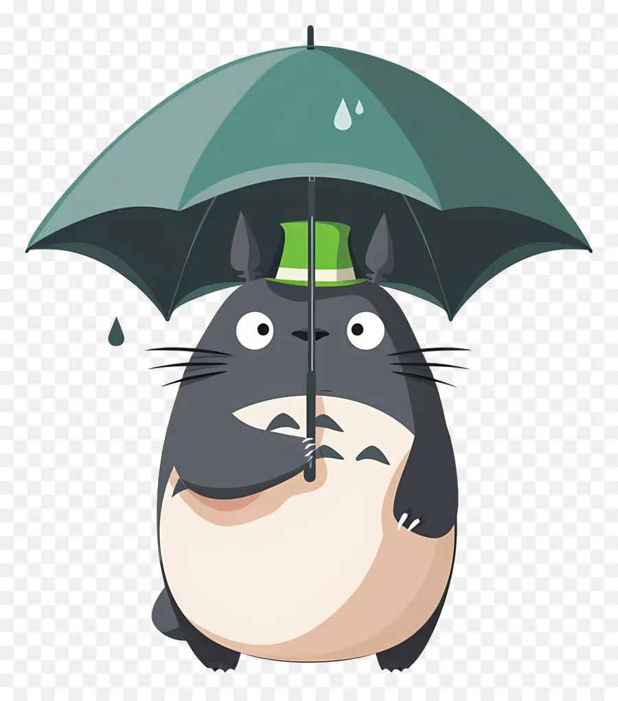 Totoro，Turuncu Şemsiyeli Totoro PNG