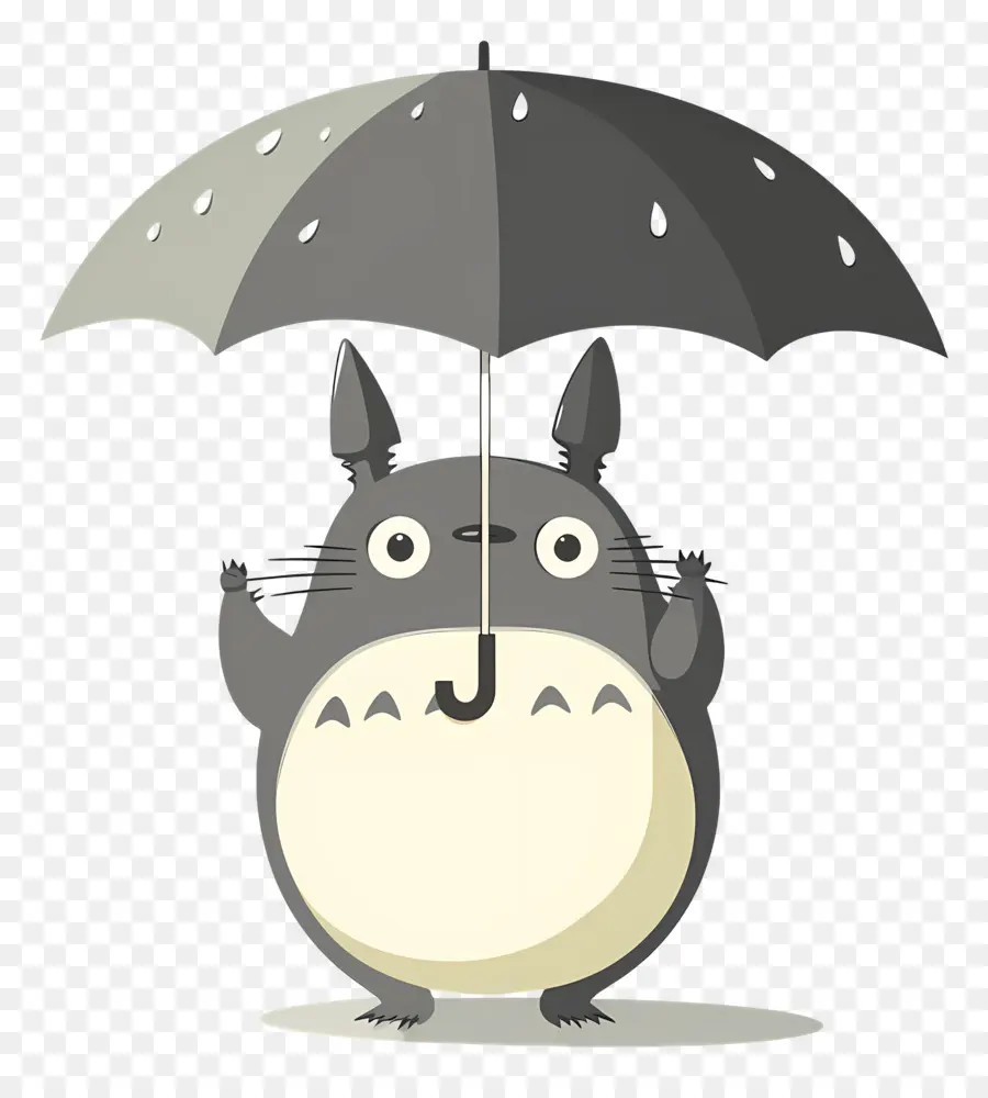 Totoro，Turuncu Şemsiyeli Totoro PNG